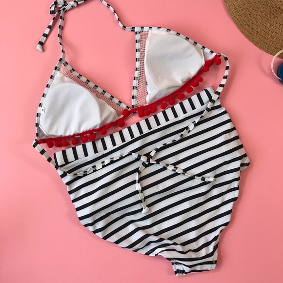 LAST ONE <XL>🌞High Waist Pom Pom Swim Set - Picture 7 of 8